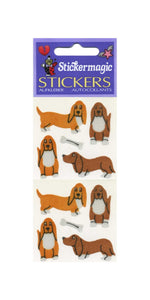 Wholesale - Pack of 12 Silkie Stickers - Basset Hounds