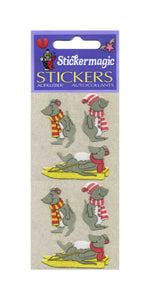 Wholesale - Pack of 12 Furrie Stickers - Winter Mice