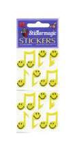 Load image into Gallery viewer, Wholesale - Pack of 12 Silkie Stickers - Smiley Musical Notes