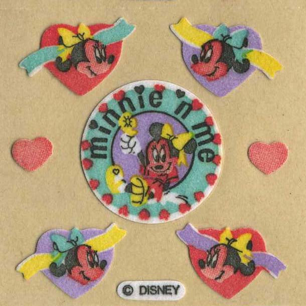 Wholesale - Roll of Furrie Stickers - Minnie Mouse with Hearts