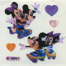 Load image into Gallery viewer, Wholesale - Roll of Pearlie Stickers - Mickey and Minnie on Skateboards