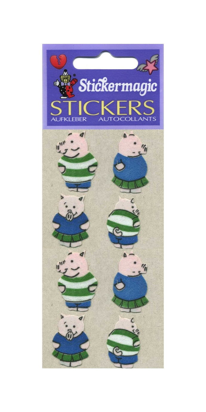 Wholesale - Pack of 12 Furrie Stickers - Boy & Girl Piggies