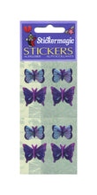 Load image into Gallery viewer, Wholesale - Pack of 12 Pearlie Stickers - Blue Butterflies