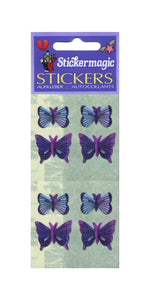 Wholesale - Pack of 12 Pearlie Stickers - Blue Butterflies