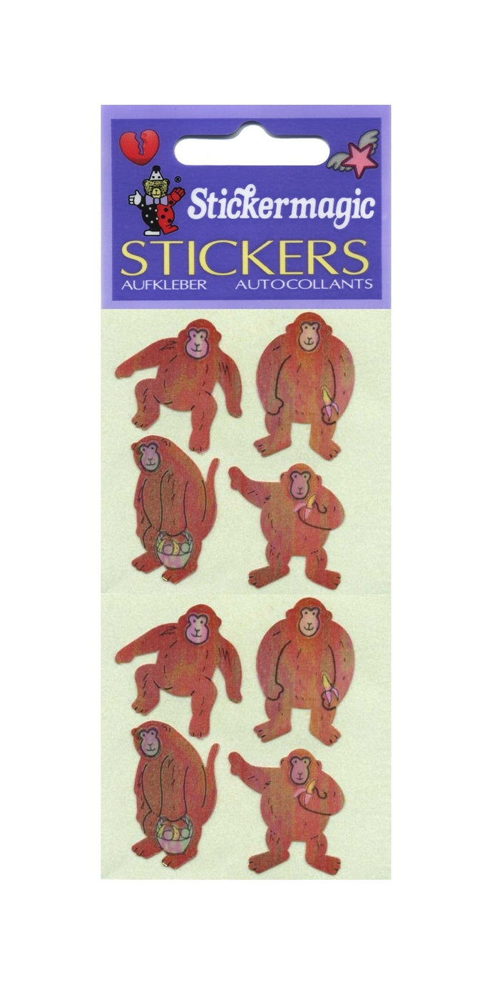 Wholesale - Pack of 12 Pearlie Stickers - Monkeys
