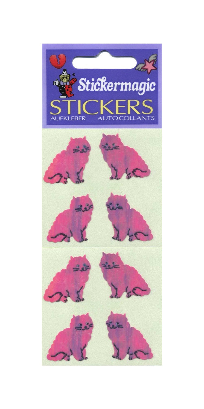 Wholesale - Pack of 12 Pearlie Stickers - Pink Cats