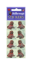 Load image into Gallery viewer, Wholesale - Pack of 12 Pearlie Stickers - Puppies Sitting