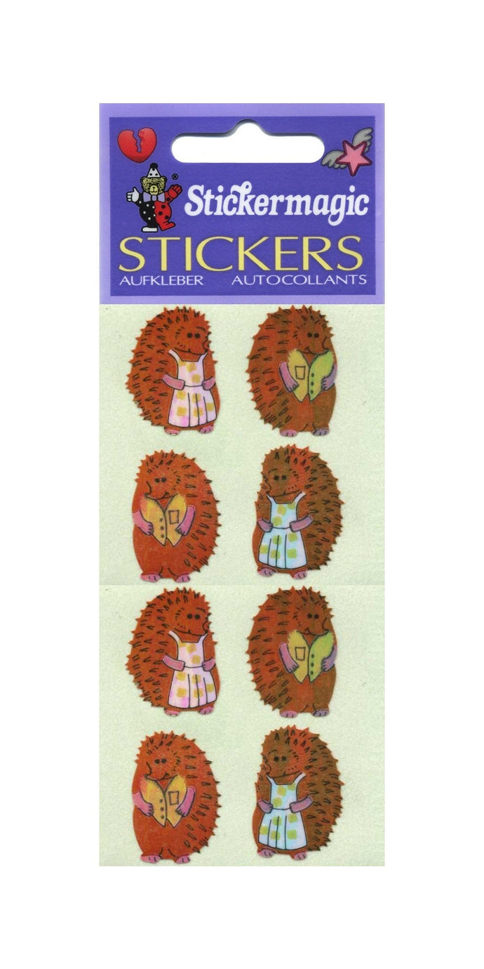 Wholesale - Pack of 12 Pearlie Stickers - Mr & Mrs Hedgehog