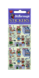 Wholesale - Pack of 12 Pearlie Stickers - Micro Teddy Kitchen