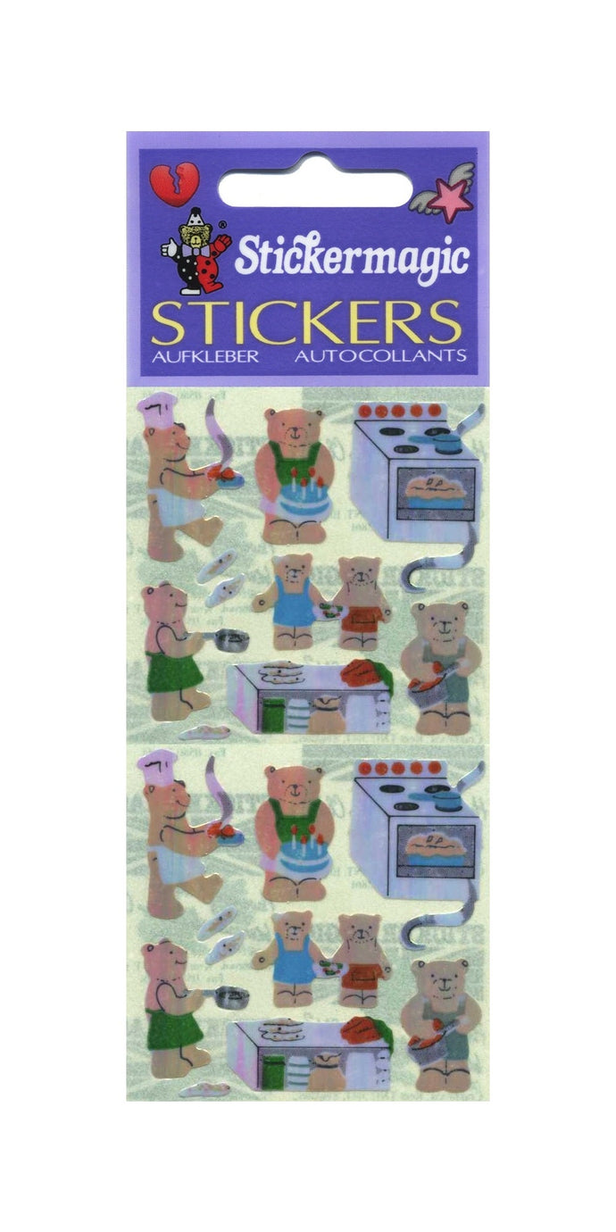 Wholesale - Pack of 12 Pearlie Stickers - Micro Teddy Kitchen