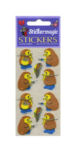 Load image into Gallery viewer, Wholesale - Pack of 12 Furrie Stickers - Fishing Hedgehogs