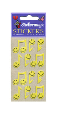Wholesale - Pack of 12 Furrie Stickers - Smiley Musical Notes