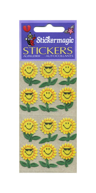 Wholesale - Pack of 12 Furrie Stickers - Smiley Sunflower