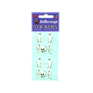 Wholesale - Pack of 12 Paper Stickers - Ghosts & Skull