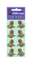 Load image into Gallery viewer, Wholesale - Pack of 12 Paper Stickers - Puppies Sitting