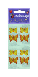 Wholesale - Pack of 12 Paper Stickers - Yellow Butterflies