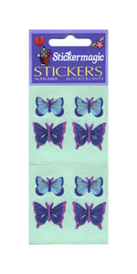 Wholesale - Pack of 12 Paper Stickers - Blue Butterflies