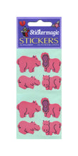 Load image into Gallery viewer, Wholesale - Pack of 12 Paper Stickers - Hippos