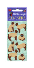 Load image into Gallery viewer, Wholesale - Pack of 12 Paper Stickers - Siamese Cats