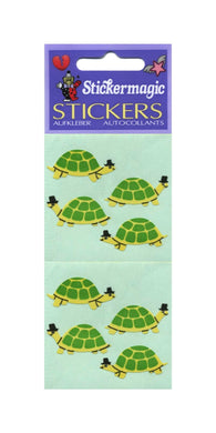 Wholesale - Pack of 12 Paper Stickers - Green Tortoises