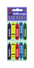 Load image into Gallery viewer, Wholesale - Pack of 12 Paper Stickers - Crayons