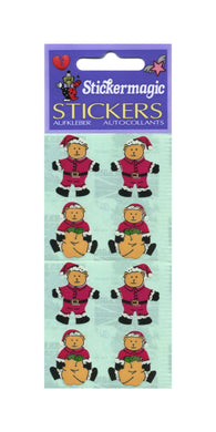 Wholesale - Pack of 12 Paper Stickers - Santa Bears