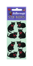 Load image into Gallery viewer, Wholesale - Pack of 12 Paper Stickers - Black Cats