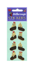 Load image into Gallery viewer, Wholesale - Pack of 12 Paper Stickers - Puppies In Shoes