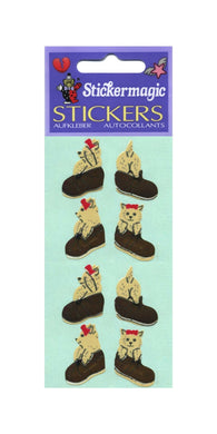 Wholesale - Pack of 12 Paper Stickers - Puppies In Shoes