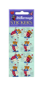 Wholesale - Pack of 12 Paper Stickers - Teddy Clowns