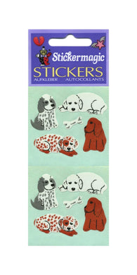 Wholesale - Pack of 12 Paper Stickers - Puppies & Bone