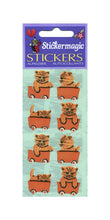 Load image into Gallery viewer, Wholesale - Pack of 12 Paper Stickers - Kittens In Train