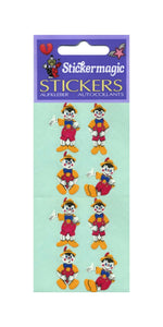 Wholesale - Pack of 12 Paper Stickers - Pinocchio