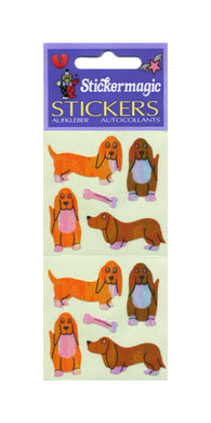 Wholesale - Pack of 12 Pearlie Stickers - Basset Hounds