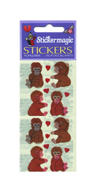 Wholesale - Pack of 12 Pearlie Stickers - Love Chimps