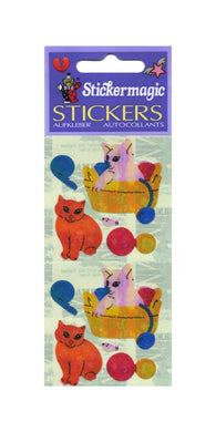 Wholesale - Pack of 12 Pearlie Stickers - Kittens Playing