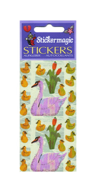 Wholesale - Pack of 12 Pearlie Stickers - Swans And Cygnets