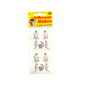 Wholesale - Pack of 12 Paper Stickers - Ghosts & Skull