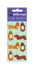 Load image into Gallery viewer, Wholesale - Pack of 12 Paper Stickers - Basset Hounds