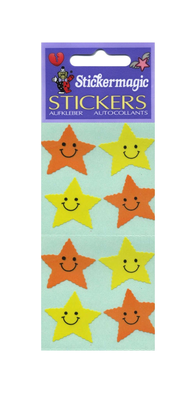 Wholesale - Pack of 12 Paper Stickers - Smiley Stars