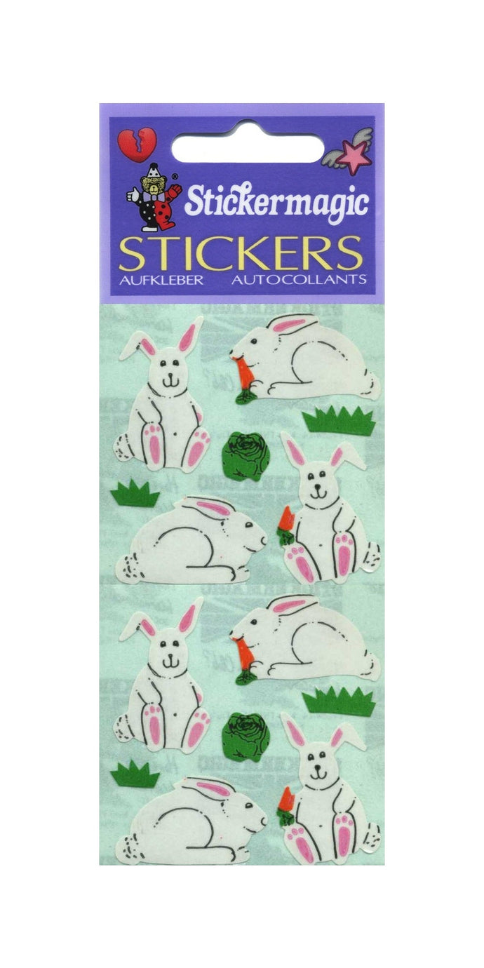 Wholesale - Pack of 12 Paper Stickers - Bunny Rabbits & Carrot