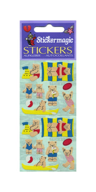 Wholesale - Pack of 12 Paper Stickers - Micro Seaside Teds