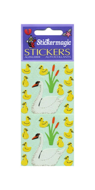 Wholesale - Pack of 12 Paper Stickers - Swans And Cygnets