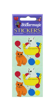 Wholesale - Pack of 12 Paper Stickers - Kittens Playing