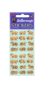 Wholesale - Pack of 12 Paper Stickers - Micro Pigs