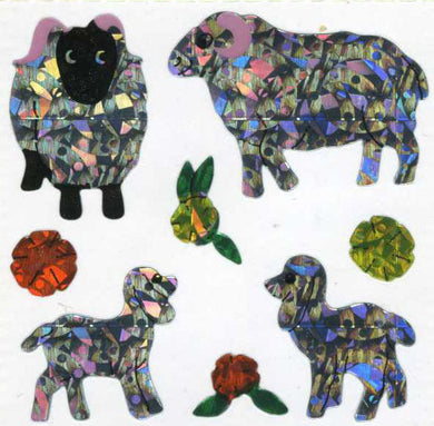 Roll of Prismatic Stickers - Sheep Family