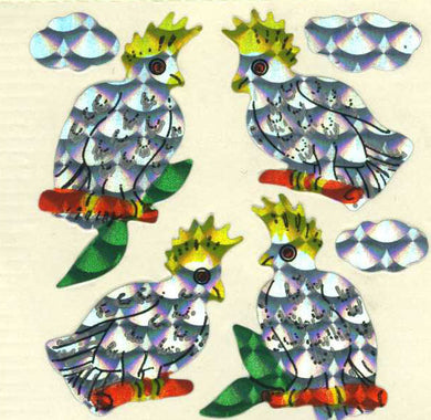 Roll of Prismatic Stickers - Cockatoos