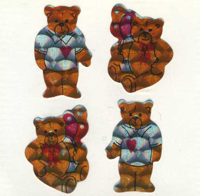 Roll of Prismatic Stickers - Teddies In T-Shirts