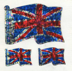 Pack of Prismatic Stickers - Union Jacks X 3