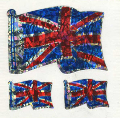 Roll of Prismatic Stickers - Union Jacks X 3